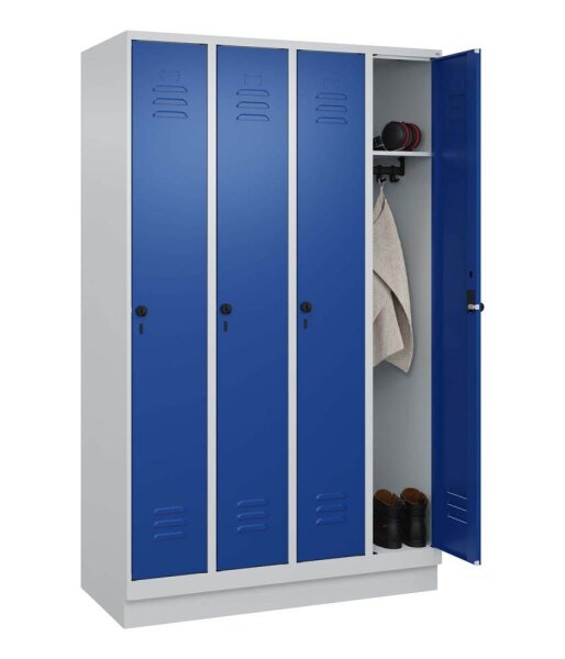 CP Spind Classic PLUS enzianblau, lichtgrau 080020-40 S10003, 4 Schließfächer 120,0 x 50,0 x 195,0 cm