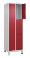 CP Schließfachschrank Classic Plus lichtgrau, rubinrot 080010-203 S10001, 6 Schließfächer 60,0 x 50,0 x 195,0 cm