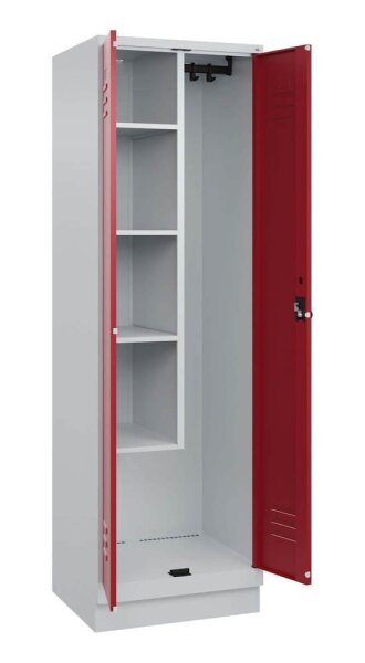 CP Putzmittelschrank Classic PLUS 080120-00 S10001 lichtgrau, rubinrot 4 Fachböden 60,0 x 50,0 x 195,0 cm, aufgebaut, 1 St.