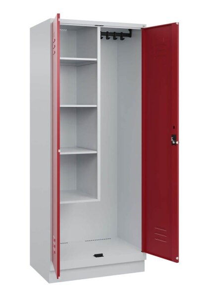 CP Putzmittelschrank Classic PLUS 080120-02 S10001 lichtgrau, rubinrot 4 Fachböden 80,0 x 50,0 x 195,0 cm, aufgebaut, 1 St.