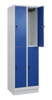 CP Spind Classic PLUS enzianblau, lichtgrau 080320-20 S10003, 4 Schließfächer 60,0 x 50,0 x 195,0 cm