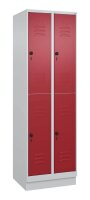 CP Spind Classic PLUS lichtgrau, rubinrot 080320-20 S10001, 4 Schließfächer 60,0 x 50,0 x 195,0 cm