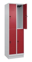 CP Spind Classic PLUS lichtgrau, rubinrot 080320-20 S10001, 4 Schließfächer 60,0 x 50,0 x 195,0 cm