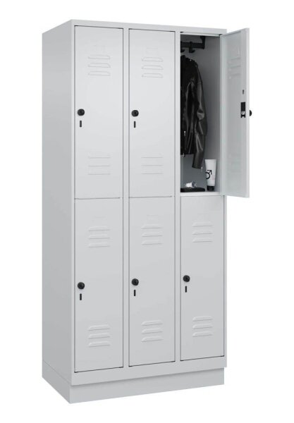 CP Spind Classic PLUS lichtgrau 080320-30 S10009, 6 Schließfächer 90,0 x 50,0 x 195,0 cm