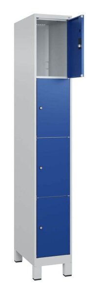 CP Schließfachschrank Classic Plus enzianblau, lichtgrau 080010-104 S10003, 4 Schließfächer 30,0 x 50,0 x 195,0 cm