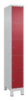 CP Schließfachschrank Classic Plus lichtgrau, rubinrot 080010-105 S10001, 5 Schließfächer 30,0 x 50,0 x 195,0 cm