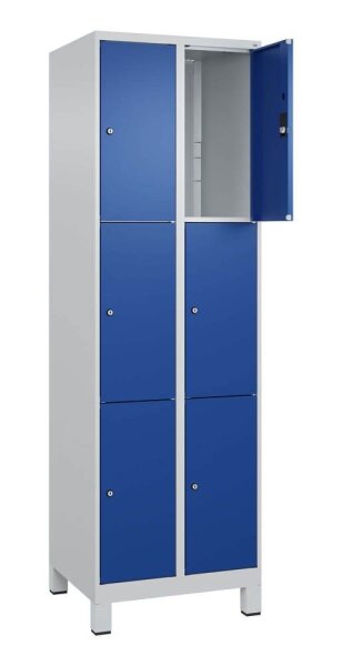 CP Schließfachschrank Classic Plus enzianblau, lichtgrau 080010-203 S10003, 6 Schließfächer 60,0 x 50,0 x 195,0 cm