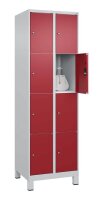 CP Schließfachschrank Classic Plus lichtgrau, rubinrot 080010-204 S10001, 8 Schließfächer 60,0 x 50,0 x 195,0 cm