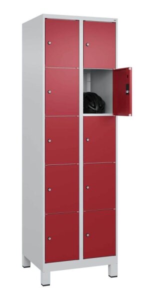 CP Schließfachschrank Classic Plus lichtgrau, rubinrot 080010-205 S10001, 10 Schließfächer 60,0 x 50,0 x 195,0 cm