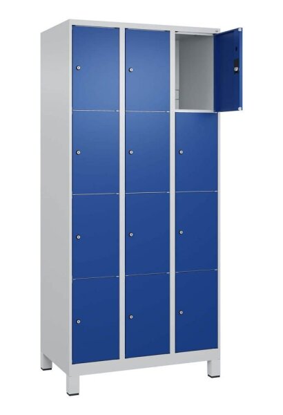 CP Schließfachschrank Classic Plus enzianblau, lichtgrau 080010-304 S10003, 12 Schließfächer 90,0 x 50,0 x 195,0 cm