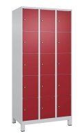 CP Schließfachschrank Classic Plus lichtgrau, rubinrot 080010-305 S10001, 15 Schließfächer 90,0 x 50,0 x 195,0 cm