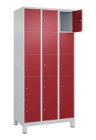 CP Schließfachschrank Classic Plus lichtgrau, rubinrot 080010-305 S10001, 15 Schließfächer 90,0 x 50,0 x 195,0 cm