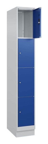CP Schließfachschrank Classic PLUS enzianblau, lichtgrau 080020-104 S10003, 4 Schließfächer 30,0 x 50,0 x 185,0 cm