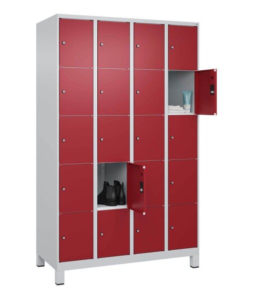 CP Schließfachschrank Classic Plus lichtgrau, rubinrot 080010-405 S10001, 20 Schließfächer 120,0 x 50,0 x 195,0 cm