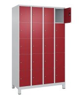 CP Schließfachschrank Classic Plus lichtgrau, rubinrot 080010-405 S10001, 20 Schließfächer 120,0 x 50,0 x 195,0 cm