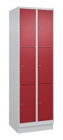 CP Schließfachschrank Classic PLUS lichtgrau, rubinrot 080020-203 S10001, 6 Schließfächer 60,0 x 50,0 x 195,0 cm