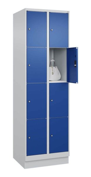 CP Schließfachschrank Classic PLUS enzianblau, lichtgrau 080020-204 S10003, 8 Schließfächer 60,0 x 50,0 x 185,0 cm