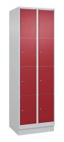 CP Schließfachschrank Classic PLUS lichtgrau, rubinrot 080020-204 S10001, 8 Schließfächer 60,0 x 50,0 x 185,0 cm