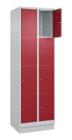 CP Schließfachschrank Classic PLUS lichtgrau, rubinrot 080020-204 S10001, 8 Schließfächer 60,0 x 50,0 x 185,0 cm