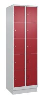 CP Schließfachschrank Classic PLUS lichtgrau, rubinrot 080020-205 S10001, 10 Schließfächer 60,0 x 50,0 x 195,0 cm