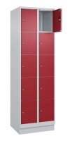 CP Schließfachschrank Classic PLUS lichtgrau, rubinrot 080020-205 S10001, 10 Schließfächer 60,0 x 50,0 x 195,0 cm