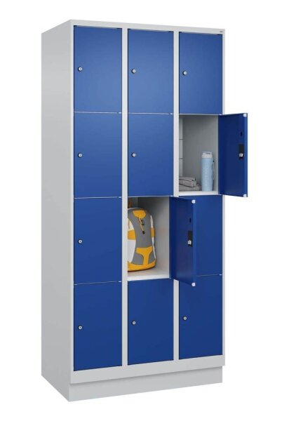 CP Schließfachschrank Classic PLUS enzianblau, lichtgrau 080020-304 S10003, 4 Schließfächer 90,0 x 50,0 x 185,0 cm
