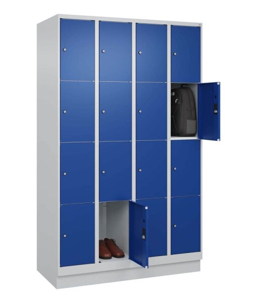 CP Schließfachschrank Classic PLUS enzianblau, lichtgrau 080020-404 S10003, 16 Schließfächer 120,0 x 50,0 x 185,0 cm