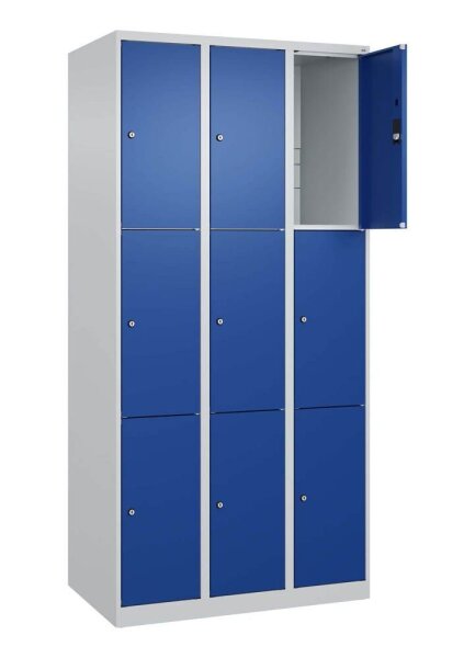 CP Schließfachschrank Classic Plus enzianblau, lichtgrau 080000-303 S10003, 9 Schließfächer 90,0 x 50,0 x 185,0 cm