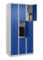 CP Schließfachschrank Classic Plus enzianblau, lichtgrau 080000-303 S10003, 9 Schließfächer 90,0 x 50,0 x 185,0 cm