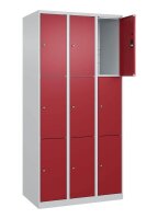 CP Schließfachschrank Classic Plus lichtgrau, rubinrot 080000-303 S10001, 9 Schließfächer 90,0 x 50,0 x 185,0 cm