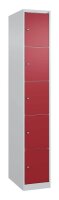 CP Schließfachschrank Classic Plus lichtgrau, rubinrot 080000-105 S10001, 5 Schließfächer 30,0 x 50,0 x 185,0 cm