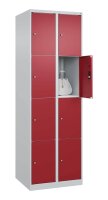 CP Schließfachschrank Classic Plus lichtgrau, rubinrot 080000-204 S10001, 8 Schließfächer 60,0 x 50,0 x 185,0 cm