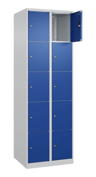 CP Schließfachschrank Classic Plus enzianblau, lichtgrau 080000-205 S10003, 10 Schließfächer 60,0 x 50,0 x 185,0 cm