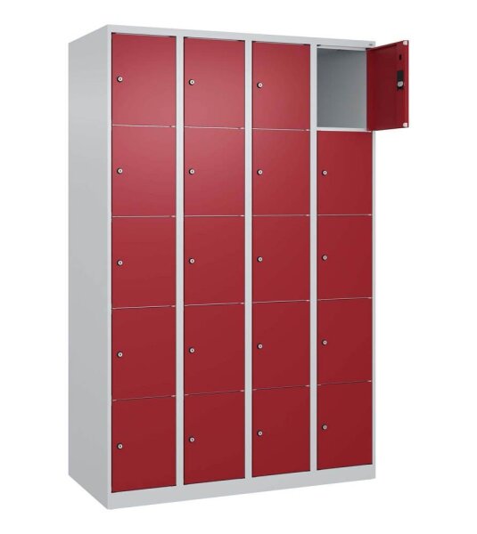CP Schließfachschrank Classic Plus lichtgrau, rubinrot 080000-405 S10001, 20 Schließfächer 120,0 x 50,0 x 185,0 cm