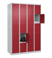 CP Schließfachschrank Classic Plus lichtgrau, rubinrot 080000-405 S10001, 20 Schließfächer 120,0 x 50,0 x 185,0 cm