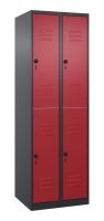 CP Spind Classic Plus rubinrot, schwarzgrau 080300-20 S10066, 4 Schließfächer 60,0 x 50,0 x 185,0 cm