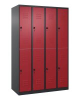 CP Spind Classic Plus rubinrot, schwarzgrau 080300-40 S10067, 8 Schließfächer 120,0 x 50,0 x 185,0 cm