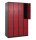 CP Spind Classic Plus rubinrot, schwarzgrau 080300-40 S10067, 8 Schließfächer 120,0 x 50,0 x 185,0 cm
