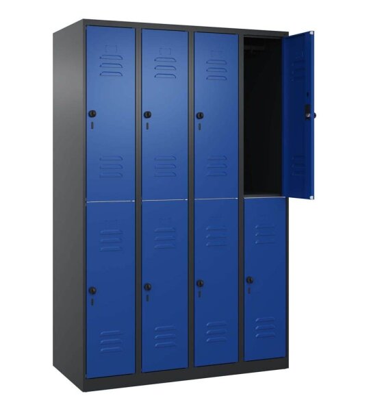 CP Spind Classic Plus enzianblau, schwarzgrau 080300-40 S10068, 8 Schließfächer 120,0 x 50,0 x 185,0 cm