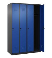 CP Spind Classic Plus enzianblau, schwarzgrau 080000-40 S10057, 4 Schließfächer 120,0 x 50,0 x 185,0 cm