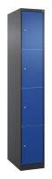 CP Schließfachschrank Classic Plus enzianblau, schwarzgrau 080000-104 S10022, 4 Schließfächer 30,0 x 50,0 x 185,0 cm