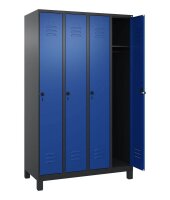 CP Spind Classic Plus enzianblau, schwarzgrau 080010-40 S10061, 4 Schließfächer 120,0 x 50,0 x 195,0 cm