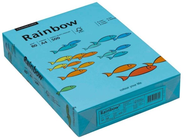 Rainbow Kopierpapier COLOURED PAPER blau DIN A4 80 g/qm 500 Blatt