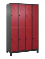 CP Spind Classic Plus rubinrot, schwarzgrau 080310-40 S10123, 8 Schließfächer 120,0 x 50,0 x 195,0 cm