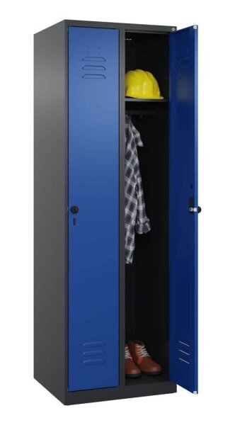 CP Spind Classic Plus enzianblau, schwarzgrau 080000-20 S10077, 2 Schließfächer 60,0 x 50,0 x 185,0 cm