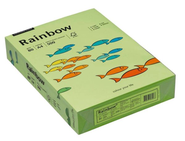 Rainbow Kopierpapier COLOURED PAPER leuchtend grün DIN A4 80 g/qm 500 Blatt