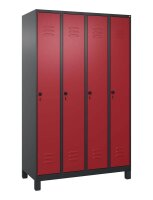 CP Spind Classic Plus rubinrot, schwarzgrau 080010-40 S10062, 4 Schließfächer 120,0 x 50,0 x 195,0 cm