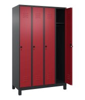 CP Spind Classic Plus rubinrot, schwarzgrau 080010-40 S10062, 4 Schließfächer 120,0 x 50,0 x 195,0 cm