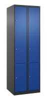 CP Schließfachschrank Classic Plus enzianblau, schwarzgrau 080000-203 S10033, 6 Schließfächer 60,0 x 50,0 x 185,0 cm