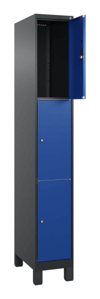 CP Schließfachschrank Classic Plus enzianblau, schwarzgrau 080010-103 S10025, 3 Schließfächer 30,0 x 50,0 x 195,0 cm